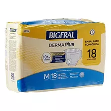 Fralda Geriátrica Bigfral Derma Plus M 18 Unidades