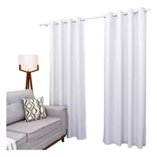 Kit Cortina Com Varão Branco 300x250 Para Sala E Quarto