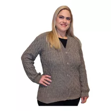 Blusa De Frio Cardigan Casaco Feminino Trico Lã Plus Size