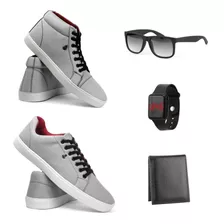 Kit-2 Tenis Masculino Promoção+ Carteira+ Óculos+ Relógio!