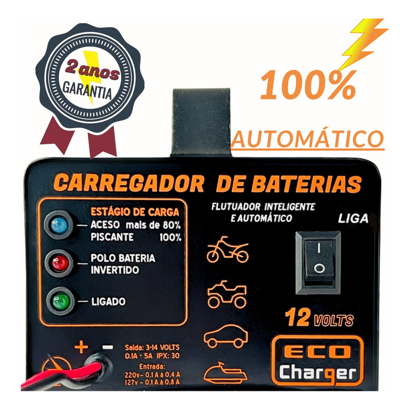 Carregador Bateria Automotivo 12V 10A Bivolt - Connect Parts
