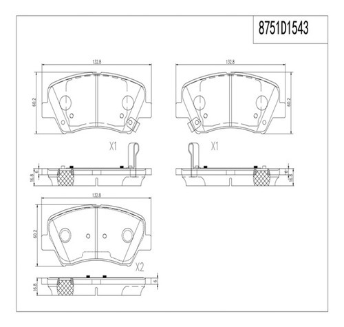 Balatas Bajos Metales Del Elantra Coupe L4 1.8l 13 Dynamik Foto 2