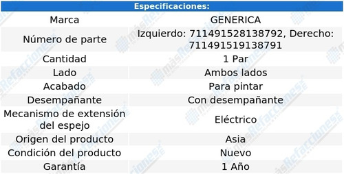 Par Espejos Elect P/pintar C/desemp Subaru Legacy 10-13 Foto 2