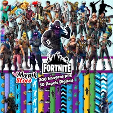 Papeles Digitales - Super Kit Fortnite - 200 Clipart