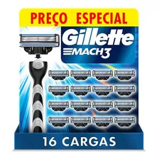 Gillette Mach3 Carga Para Aparelho 16 Uds