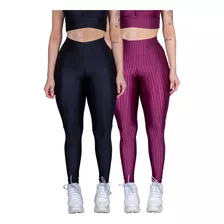 Kit 2 Calças Legue Feminina Grossa Fitness 3d Poliamida