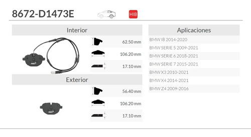 Balata Trasera De Disco Bmw Serie 7 15-21 Foto 4