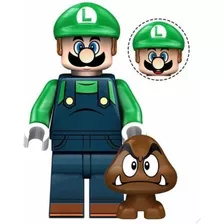 Boneco Blocos De Montar Luigi Super Mario Bros