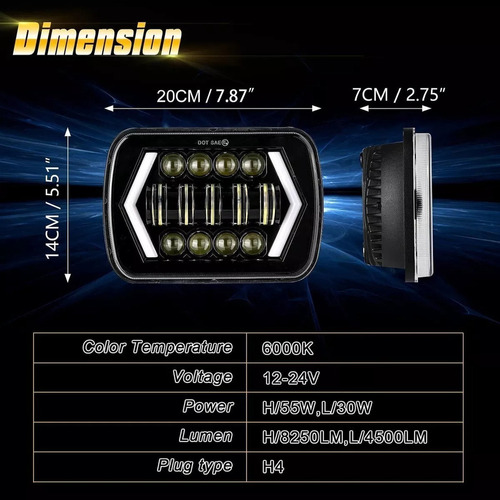 Faros Led Compatibles Con Nissan Pickup D21 92-97 H4 Foto 4