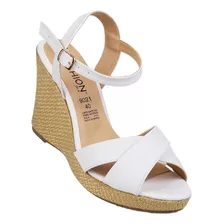 Sandalia Casual Mujer Blanco Tacto Piel Stfashion 00303802