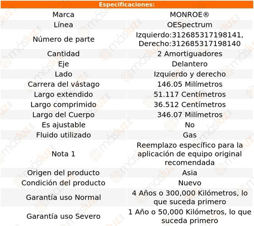 Kit 2 Amortiguadores Del Gas Oespectrum 200sx Nissan 95/98 Foto 3