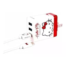 Cargador De Pared 4.2 A 3 Puertos Hello Kitty Blanco