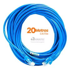 Cabo De Rede 20 Metros Lan Internet Crimpado Rj45 Cat5e Azul