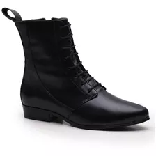 Bota Feminina Cano Curto Madalena Em Co... - 852030 - Preto 