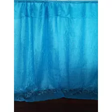 Cortinas Encaje Doble Hoja 2m Alto X2.50m Ancho Color Azul Turquesa