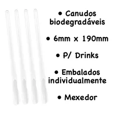 200 Canudos Colher Mexedor Biodegradável P/ Drink 