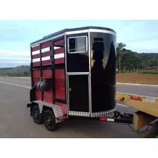 Projeto Carretinha Reboque Transporte Para 02 Cavalos.