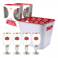 Frapera Balde Hielo Stella Artois Original + 4 Copas Regalo