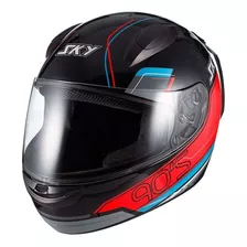 Capacete Sky Two Anos 90 Preto Fosco Transf Cor Vermelho Tamanho Do Capacete 56