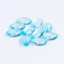 Cuentas Cristal Sintético Ovalado Transparente Azul 20 Unida