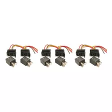 Kit 6 Mini Rele Auxiliar 5 Pinos 24v 40/30a Com Tomada