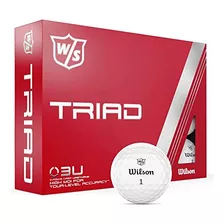 Pelota De Golf Wilson Staff Triad, 12 Pelotas, Color Blanco