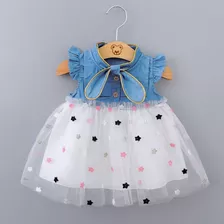 Vestido Niñas Mezclilla Tutu Para Niña Conjunto Fiesta Bebes