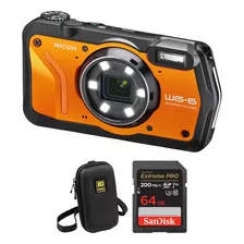 Cámara Digital Ricoh Wg-6 Naranja Con Kit De Accesorios