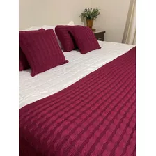 Peseira Manta Trança Cama Casal Tricot Sofá Sala 180x60cm