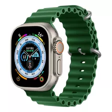 Pulseira Oceano Relógio Smartwatch Silicone Alta Qualidade Cor Verde Largura 2