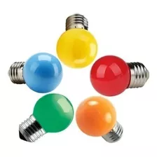 Lâmpada Bolinha Bulbo Led 1w Colorida Cor Da Luz Verde 110v