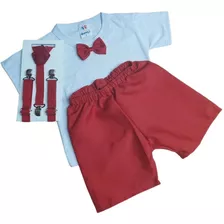 Fantasia Do Mickey: Kit Suspensório + Shorts + Camisa Menino
