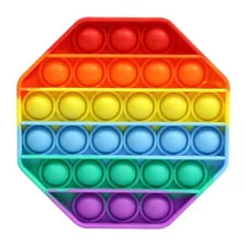 Pop-it Fidget Toy Empurre Pop Bolha Autismo Anti-stress Cor Octógono Colorido