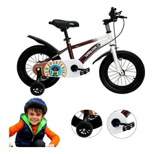 Bicicleta Infantil Niños R-12 Deportiva Ruedas Entrenamiento Color Marrón Tamaño Del Cuadro 12