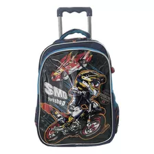 Kit Mochila Rodinha Infantil Masculino Menino C/ Alça Moto