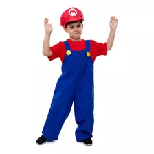 Fantasia Mario Bros Infantil Masculino + Quepe + Bigode
