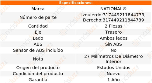 2- Mazas Traseras Sin Abs Nissan Nx 1991/1993 National Foto 5