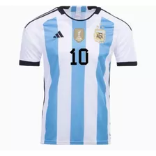 Camiseta Original Messi Argentina Mundial Qatar 3 Estrellas