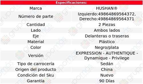 2 Manijas De Puertas Interiores Del/tra Fluence 11/17 Foto 2