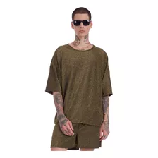 Camiseta Oversized Brohood Lurex Brilho Cores