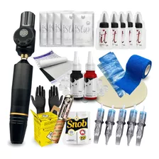 Kit Para Tatuador Iniciante Completo Com Máquina Pen Tattoo