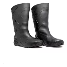 Bota Chuva Motosafe Preta Impermeável Motociclista Motoboy