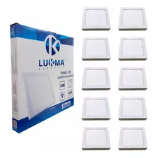 Painel Led Sobrepor 24w 6500k Quadrado 28x28 (kit 10) Lukma