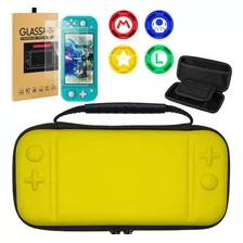 Case Nintendo Switch Lite + Pelicula De Vidro + 4 Grip