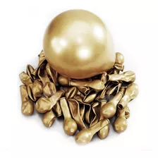 Balões Metalizados Dourado Bexigas Cromadas Nº5 - 25 Und's
