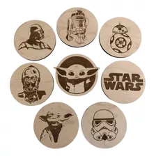 Set 8 Posavasos Star Wars Mandalorian En Madera