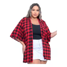 Camisa Saída De Praia Estampado Plus Size Manga Flare Verão