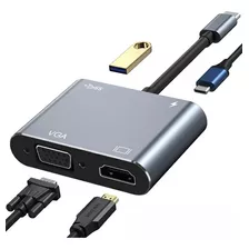 Adaptador Usb-c 4k Hdmi Vga Usb 3.0 Smartphones Notebook Nf