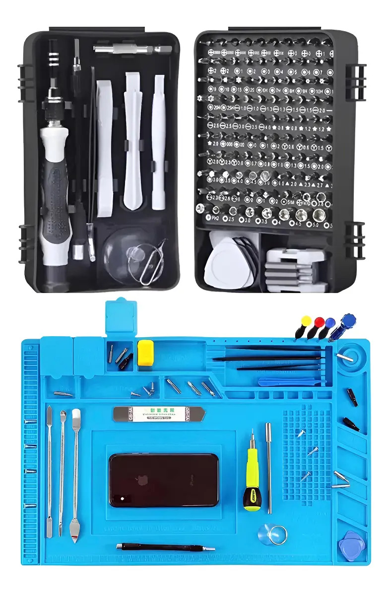 Kit Manta Antiestatica Silicona + Kit Destornillador Celular
