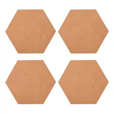 Láminas De Corcho Hexagonales Marrones, 4 Unidades, Autoadhe